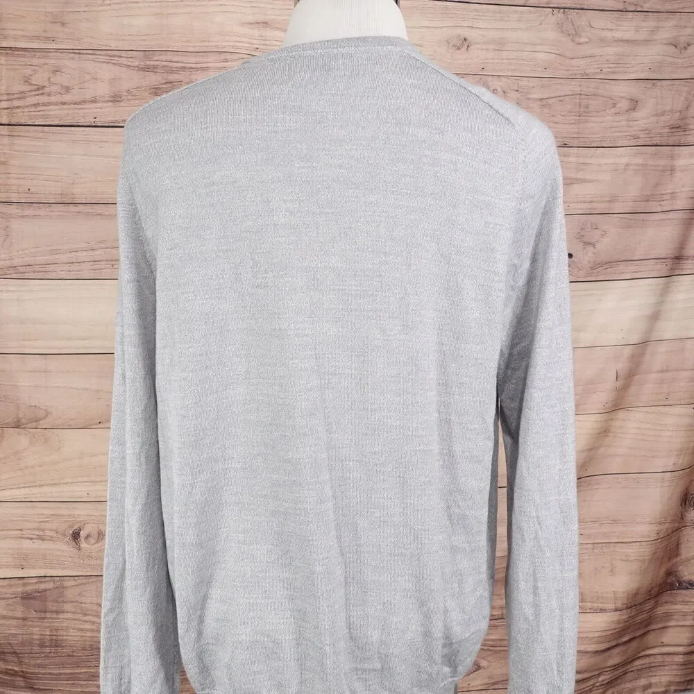 BANANA REPUBLIC EASY CARE ITALIAN MERINO WOOL LIGHTWEIGHT V-NECK SWEATER MENS XL